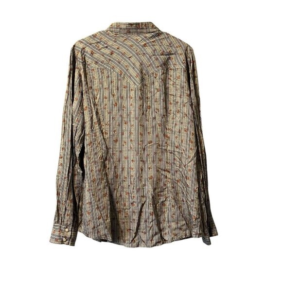 Wrangler Retro Top Women Size XL Floral Pearl Snap Western Rodeo Cowgirl Country - Picture 2 of 16